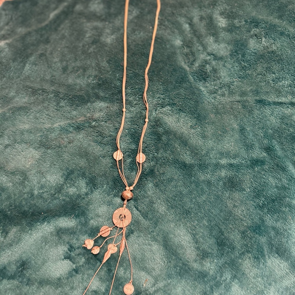 Lia Sophia silver Necklace with Pendant and Tassel Design